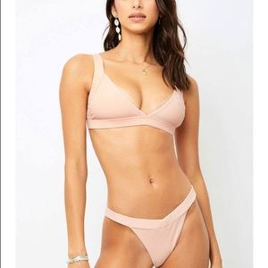4 Piece Set of Peach Frankie’s Bikinis (2 bottoms & 2 tops)